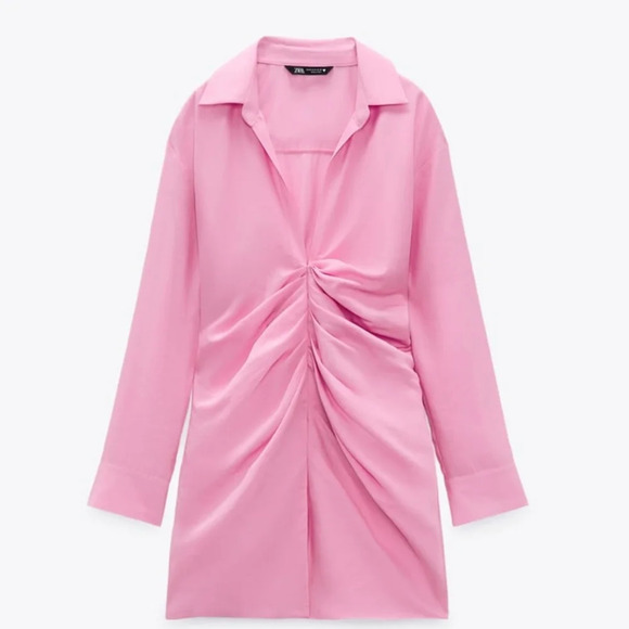 Zara Pink Draped Dress NWT - Picture 4 of 13